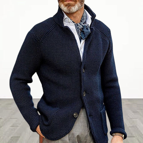Manteau en Tricot à Col Montant pour Hommes