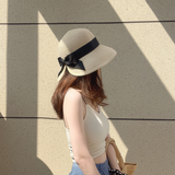 Chapeau de paille parasol avec nœud