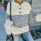 Chemise à col rond et manches longues contrastées