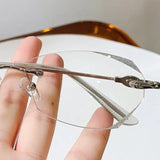 Lunettes sans monture anti-lumière bleue à la mode