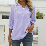 Chemise Á Col Montant Et Manches Mi-longues