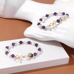 Bracelet Améthyste Blanc Clair de Lune