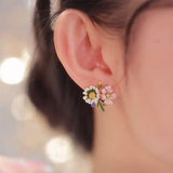 Boucles d'oreilles fleur de marguerite