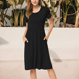 Robe à col ras du cou avec poche