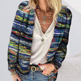 Cardigan à Rayures Arc-en-ciel pour Femme