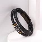 Bracelet en cuir multicouche pour homme