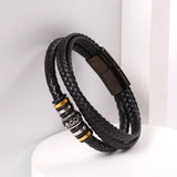 Bracelet en cuir multicouche pour homme
