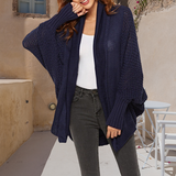 Cardigan en Tricot de Couleur Unie