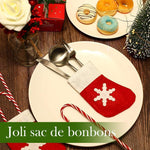 Sac de Couverts de Noël Chaussette Flocon de Neige