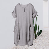 Robe surdimensionnée lanterne en lin