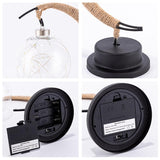 Lampe en Forme de Lune à LED en Boule de Rotin Faite à la Main