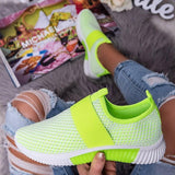 Chaussures en maille décontractées légères de couleur unie pour femmes