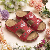 Sandales à fleurs creuses décontractées faites à la main pour femmes