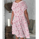 Robe à manches courtes tournesol