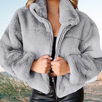 Veste en fausse fourrure en fourrure de lapin