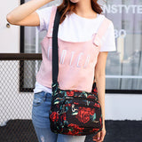 Sac à main à bandoulière en nylon multi-poches pour femme