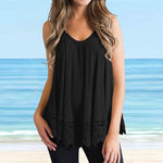 T-shirt débardeur en dentelle unie