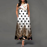 Robe Trapèze Imprimée Sans Manches