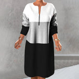 Robe Bloc de Couleur Avec Fermeture Éclair