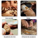 Jeu de ciseaux en bois à lame plate -12pcs