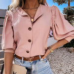 Blouse boutonnée à volants