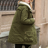 Manteau Matelassé Épais et Chaud en Velours de Peau de Pêche