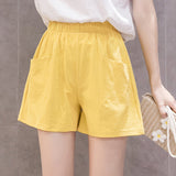 Short décontracté taille haute pour femme