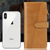 Porte-monnaie Vintage en Cuir Véritable de Grande Capacité RFID