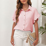 Chemise polyvalente à revers de couleur unie
