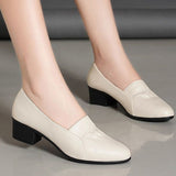 Chaussures en cuir antidérapantes à semelles souples pour femmes