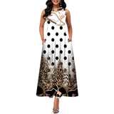 Robe Trapèze Imprimée Sans Manches