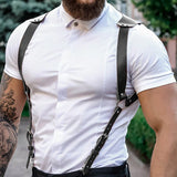 Sangle de harnais de retenue en cuir pour hommes