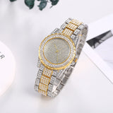 Montre à quartz en alliage pour femme avec diamants