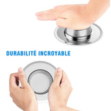 Filtre d'Évier de Cuisine en Acier Inoxydable (3 Pièces)