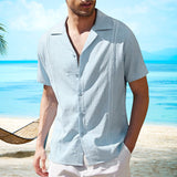 Chemise à Manches Courtes en Lin pour Homme