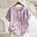 Chemise En Lin Et Coton Á Fleurs