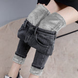 Jean thermique doublé en molleton pour femmes