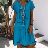 Robe Femme Imprimée Manches Courtes