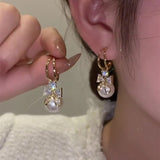Boucles d'Oreilles de Perles de Cristal de Papillon de Mode