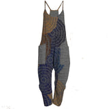 Combinaison confortable à imprimé feuille décontractée