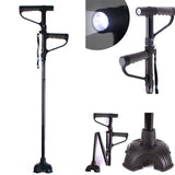 Bâton de marche pliable antidérapant avec lumière LED
