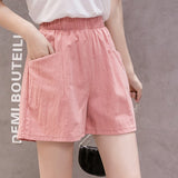 Short décontracté taille haute pour femme