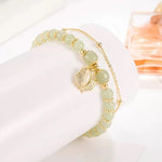 Wotian Jade Bracelet Porte-bonheur en Feuille d'Or