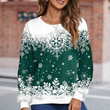 Pull Imprimé Flocon de Neige Femme De Noël