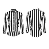Chemise Rayée Boutonnée à Manches Longues pour Hommes
