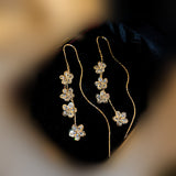 Boucles d'Oreilles à Pampilles Longues Fleur