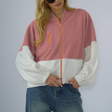 Manteau en molleton à empiècements multicolores