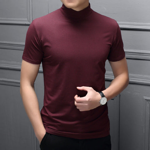 T-shirt homme coupe slim à col montant