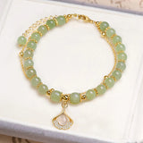 Wotian Jade Bracelet Porte-bonheur en Feuille d'Or
