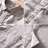 Chemises décontractées pour hommes de couleur unie avec boutons